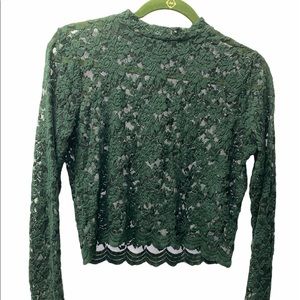 🌲GREEN LACE LONG SLEEVED SHIRT 🌲